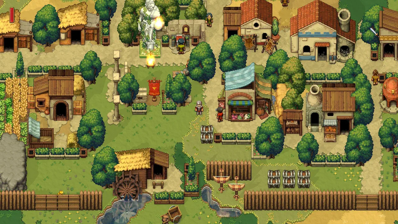 Romestead official screenshot showing a Roman-inspired settlement and farming area